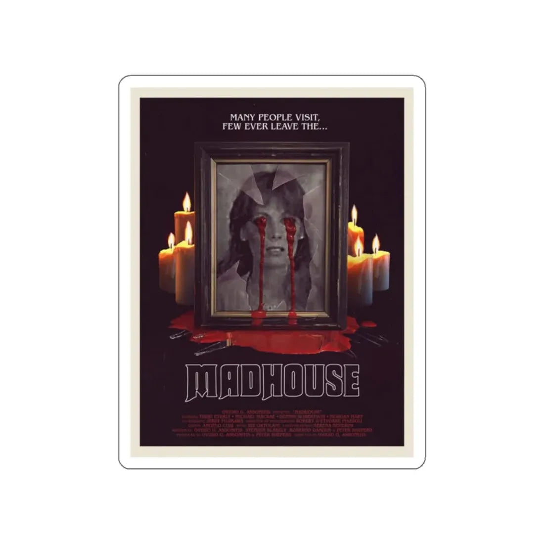 MADHOUSE (2) 1974 Movie Poster STICKER Vinyl Die-Cut Decal - The Sticker Space