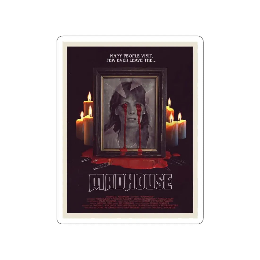 MADHOUSE (2) 1974 Movie Poster STICKER Vinyl Die-Cut Decal - The Sticker Space