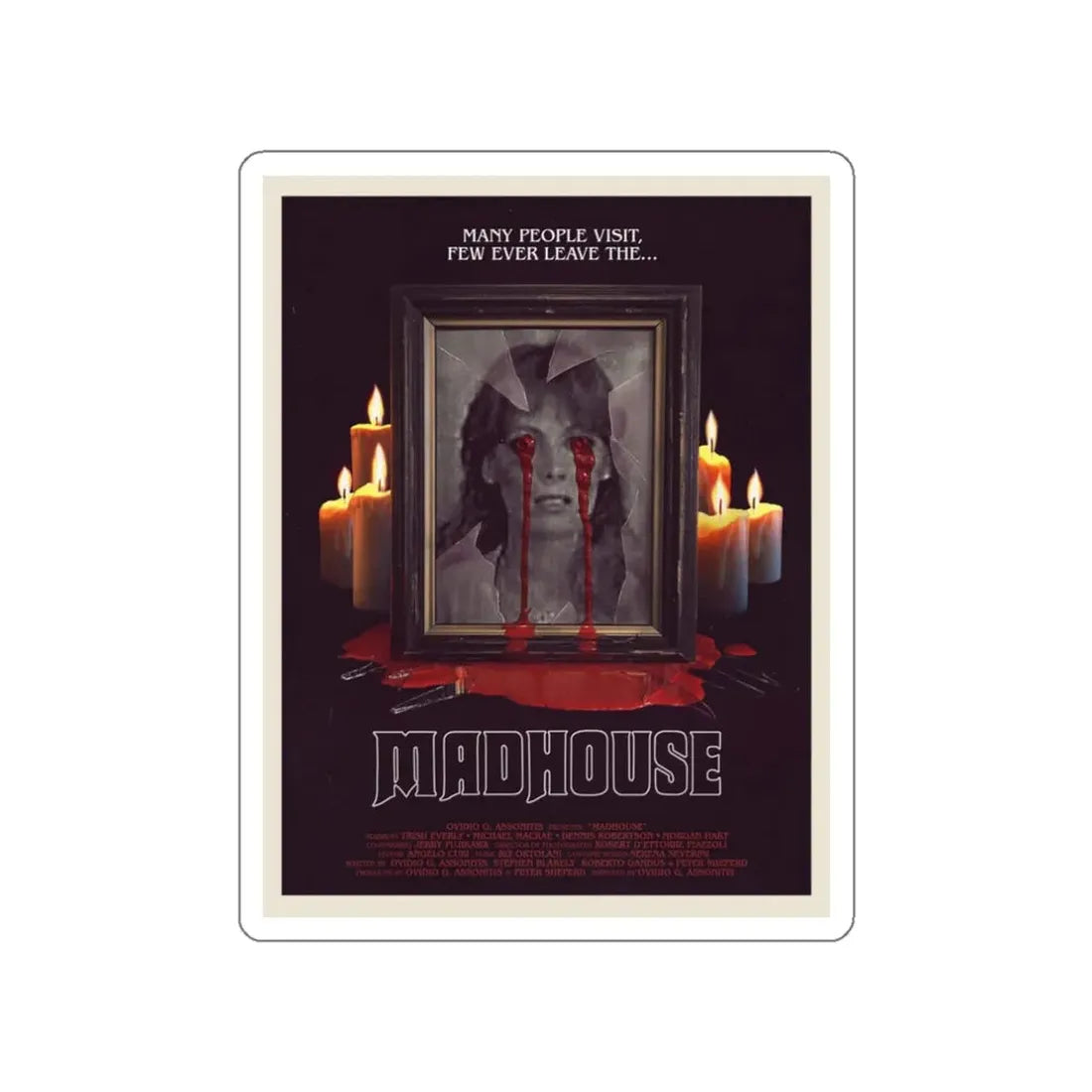 MADHOUSE (2) 1974 Movie Poster STICKER Vinyl Die-Cut Decal - The Sticker Space