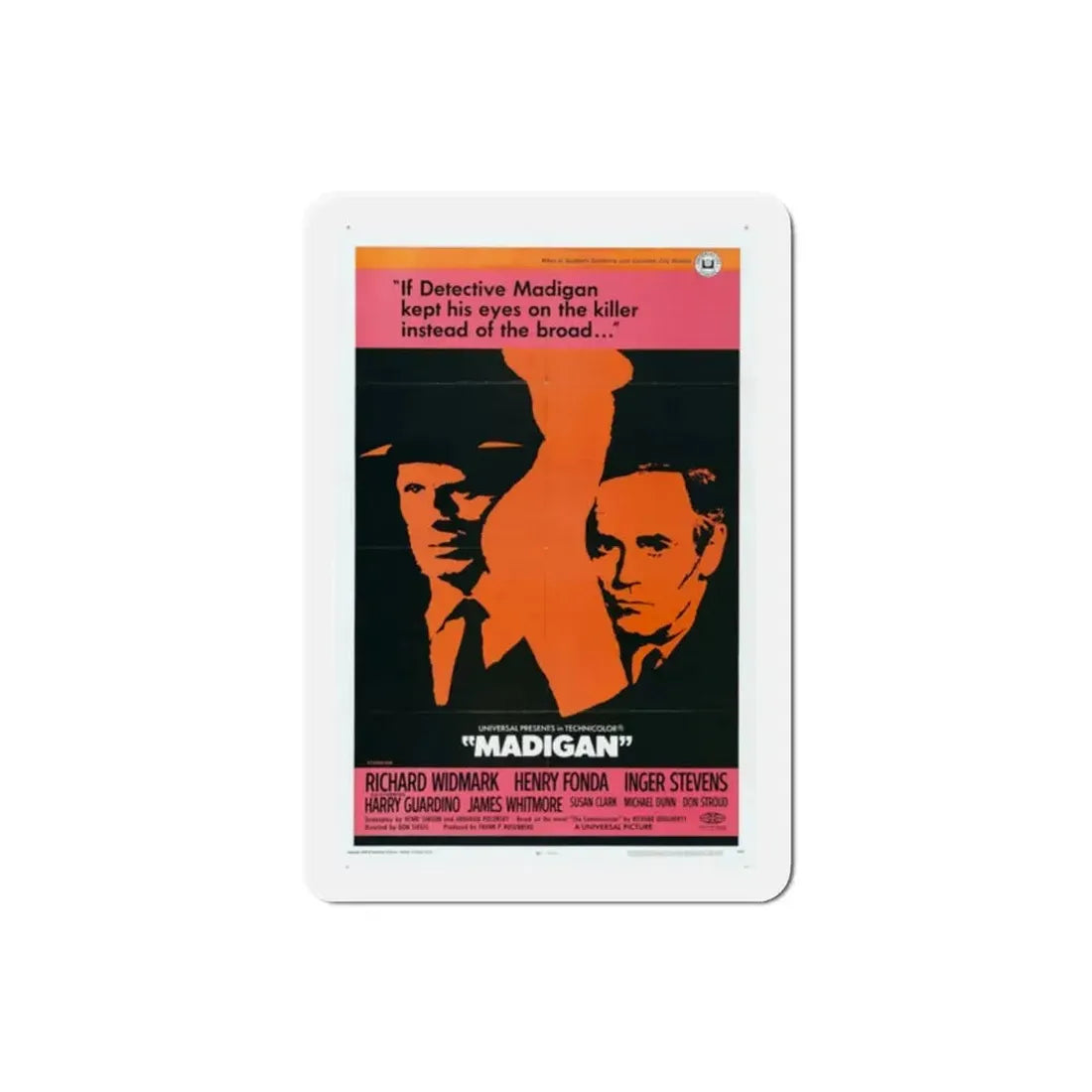 Madigan 1968 Movie Poster Refrigerator Magnet 2 Inch - The Sticker Space