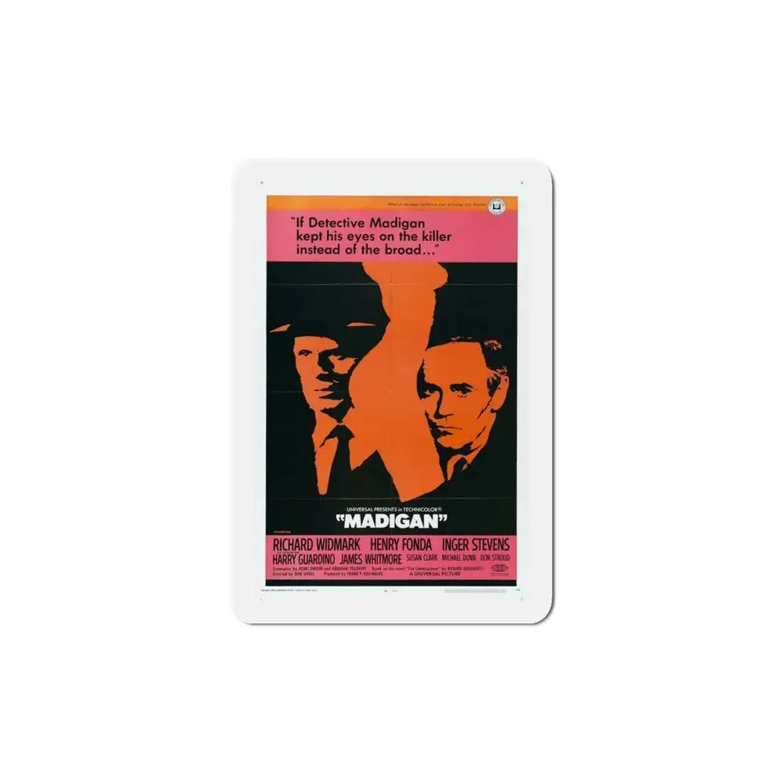 Madigan 1968 Movie Poster Refrigerator Magnet 5 Inch - The Sticker Space