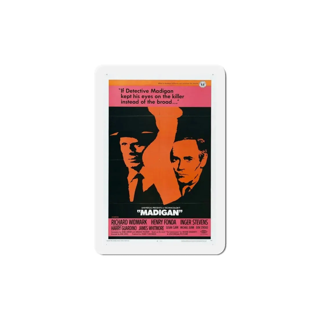 Madigan 1968 Movie Poster Refrigerator Magnet - The Sticker Space