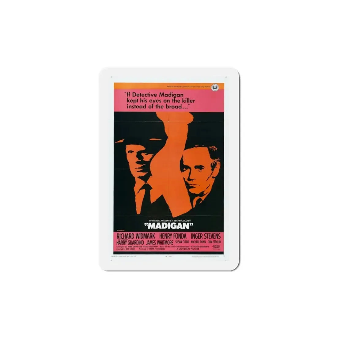 Madigan 1968 Movie Poster Refrigerator Magnet - The Sticker Space