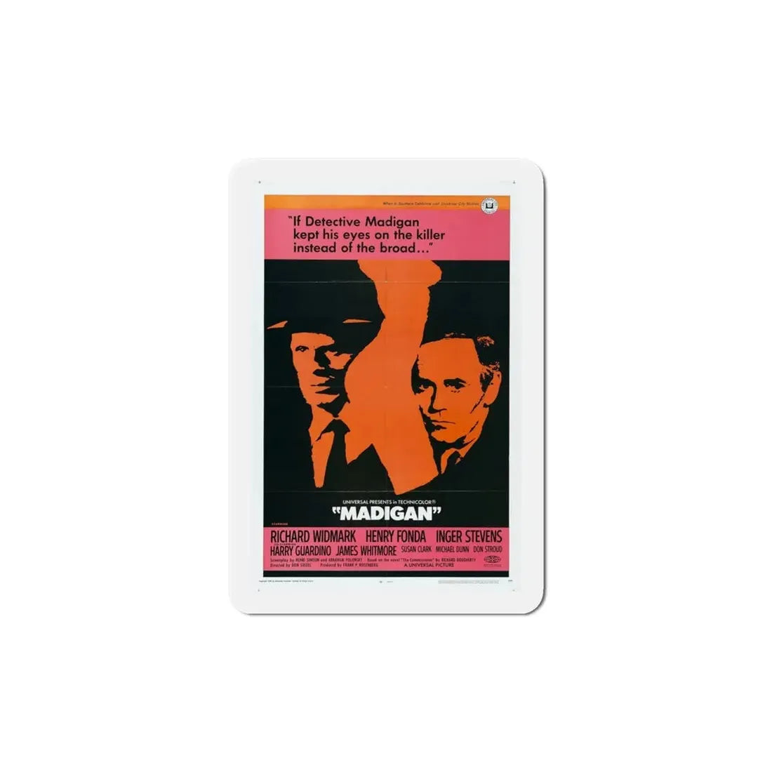 Madigan 1968 Movie Poster Refrigerator Magnet - The Sticker Space