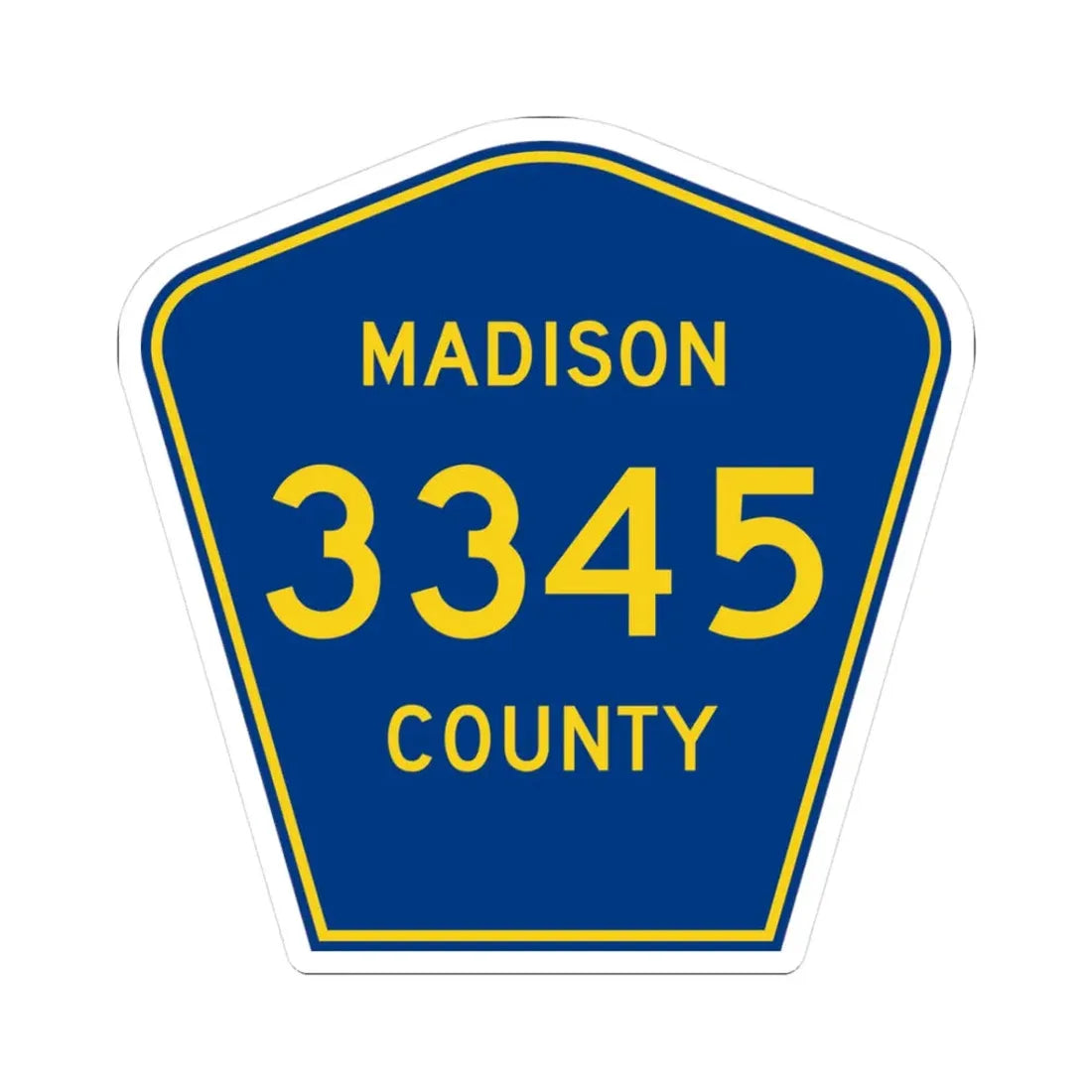 Madison County Route 3345 AR (Arkansas) (Road Sign) STICKER Vinyl Kiss-Cut Decal 3 Inch White - The Sticker Space