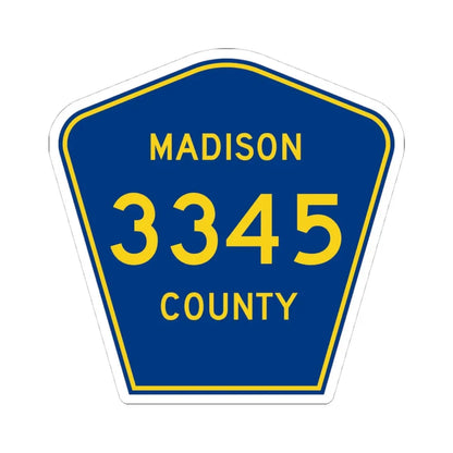 Madison County Route 3345 AR (Arkansas) (Road Sign) STICKER Vinyl Kiss-Cut Decal 4 Inch White - The Sticker Space