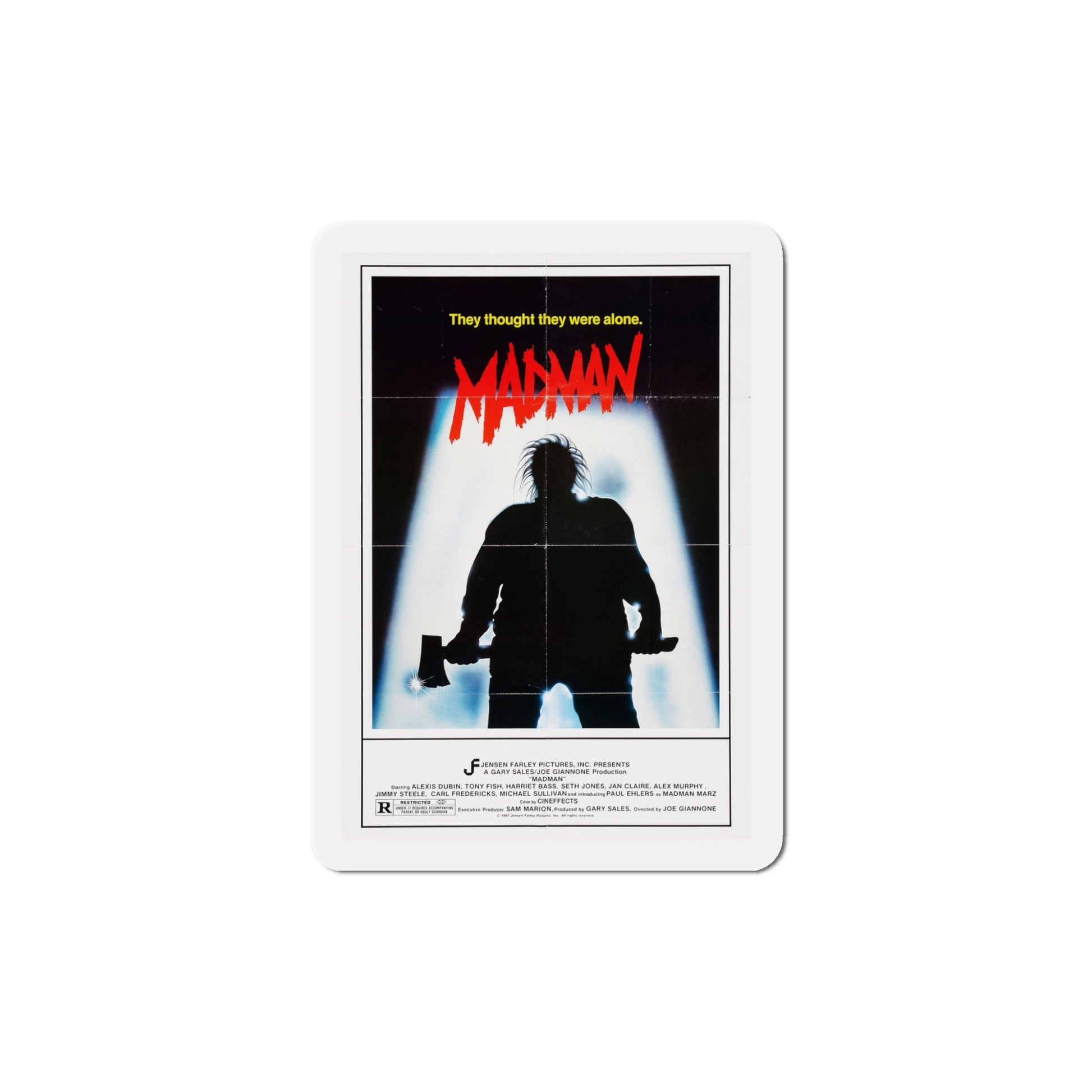 Madman 1982 Movie Poster Die-Cut Magnet-The Sticker Space