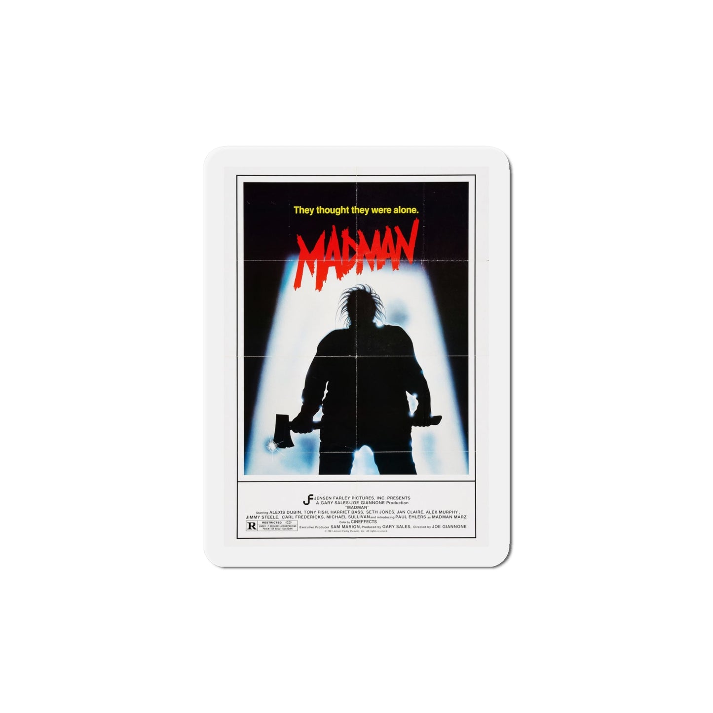 Madman 1982 Movie Poster Die-Cut Magnet-The Sticker Space