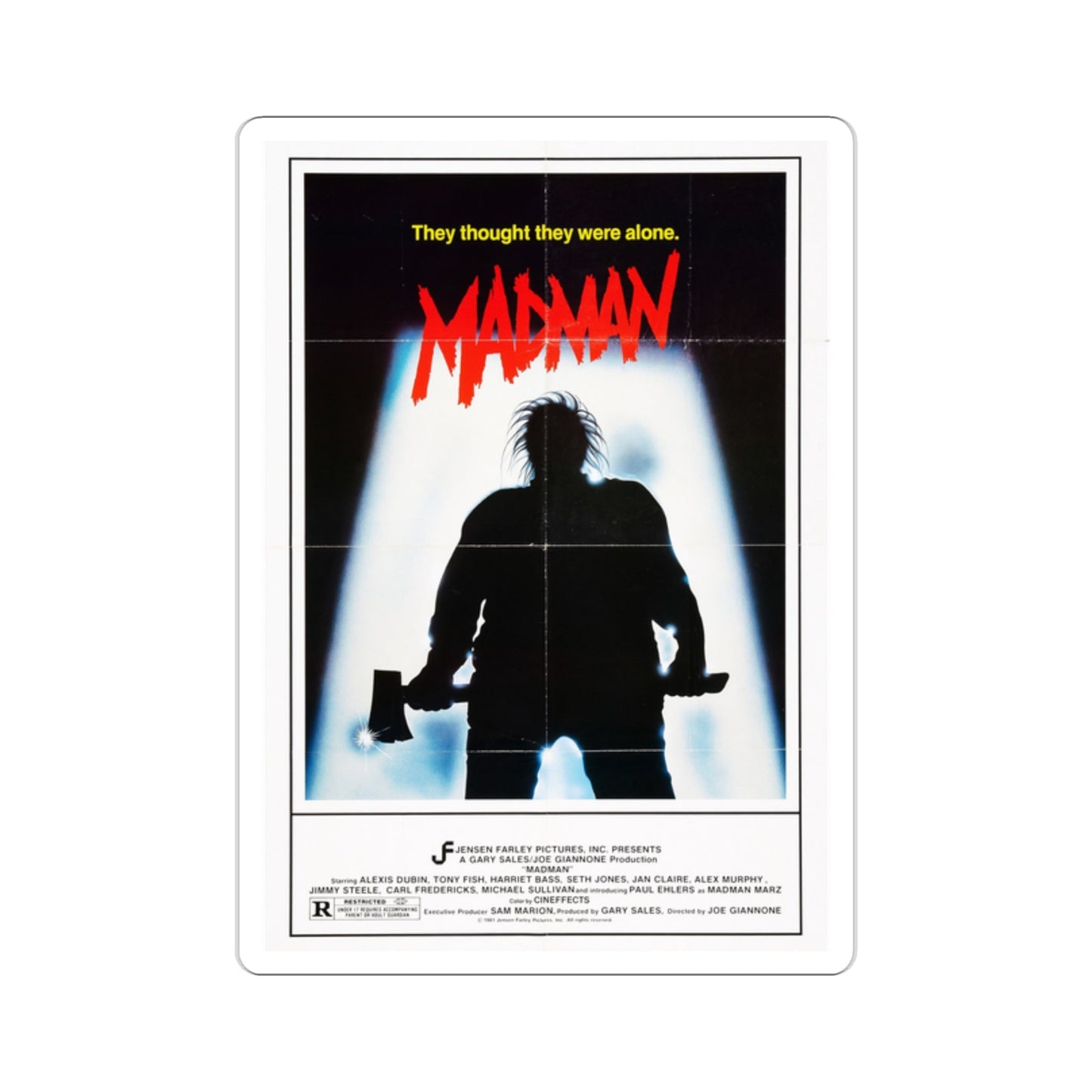 Madman 1982 Movie Poster STICKER Vinyl Die-Cut Decal-2 Inch-The Sticker Space