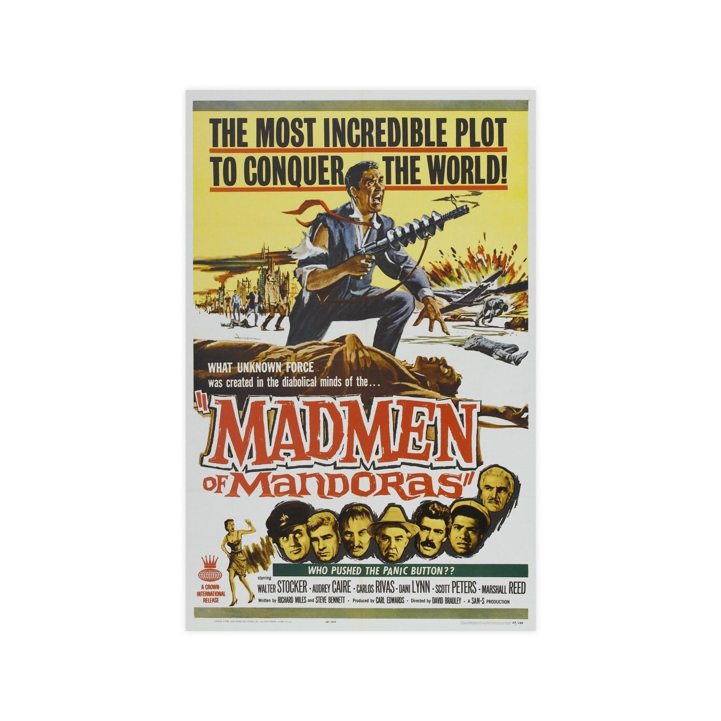MADMEN OF MANDORAS (THEY SAVED HITLER'S BRAIN) 1963 - Paper Movie Poster-11″ x 17″ (Vertical)-The Sticker Space
