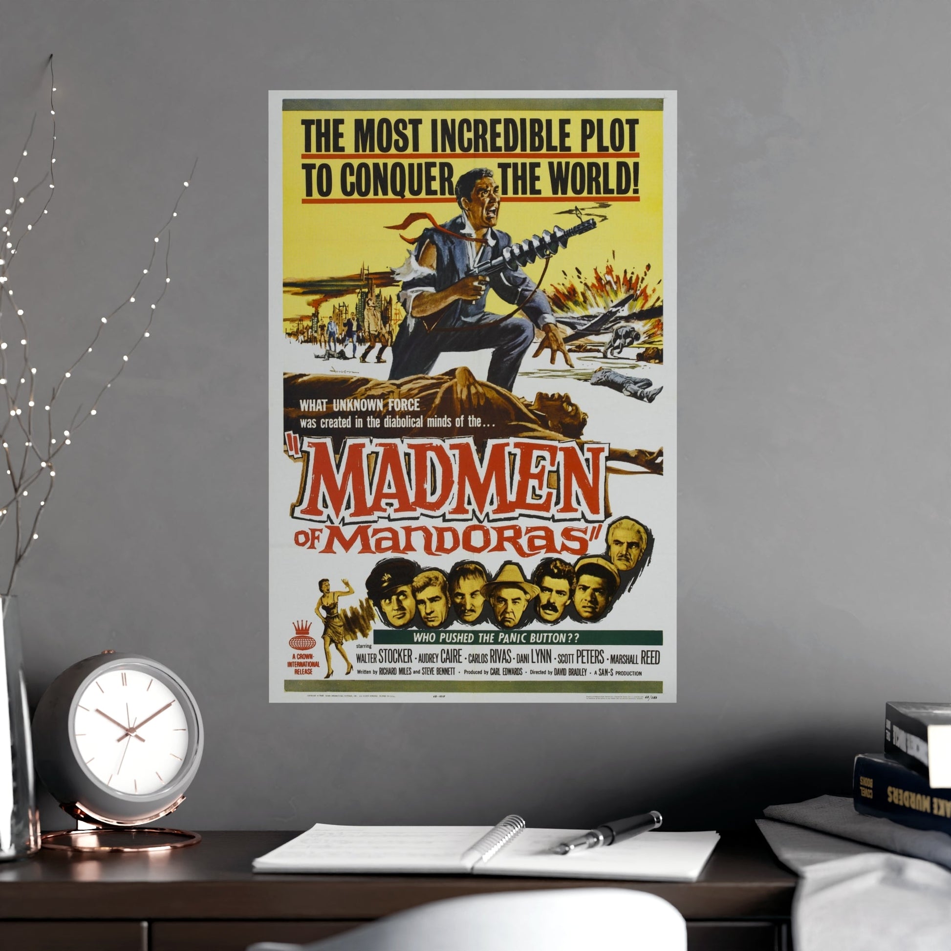 MADMEN OF MANDORAS (THEY SAVED HITLER'S BRAIN) 1963 - Paper Movie Poster-The Sticker Space