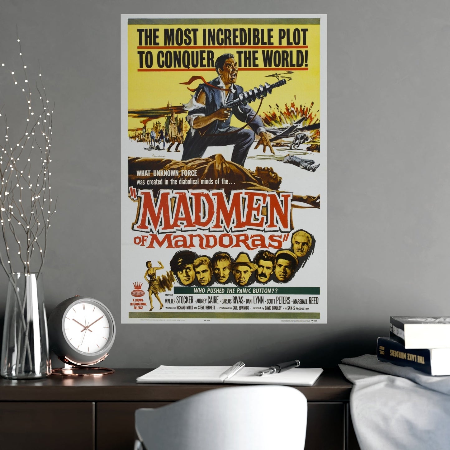 MADMEN OF MANDORAS (THEY SAVED HITLER'S BRAIN) 1963 - Paper Movie Poster-The Sticker Space