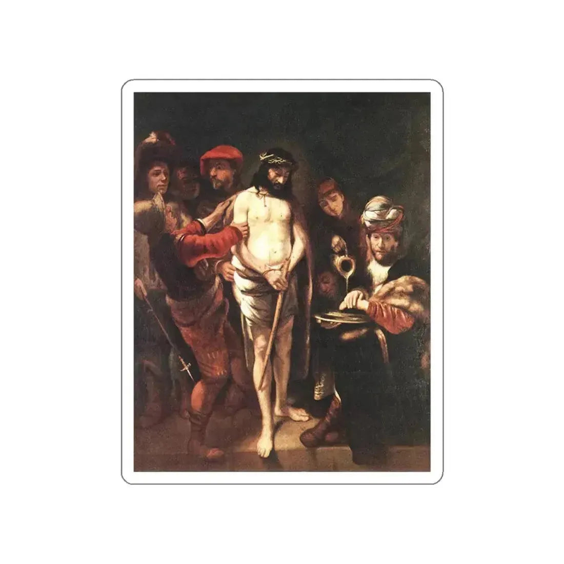 MAES, Nicolaes - Christ before Pilate (Artwork) STICKER Vinyl Die-Cut Decal White Die-Cut 4 Inch - The Sticker Space