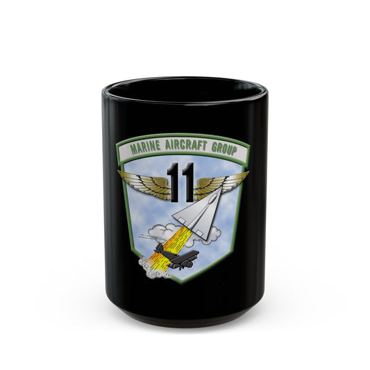 MAG 11 (USMC) Black Coffee Mug-15oz-The Sticker Space