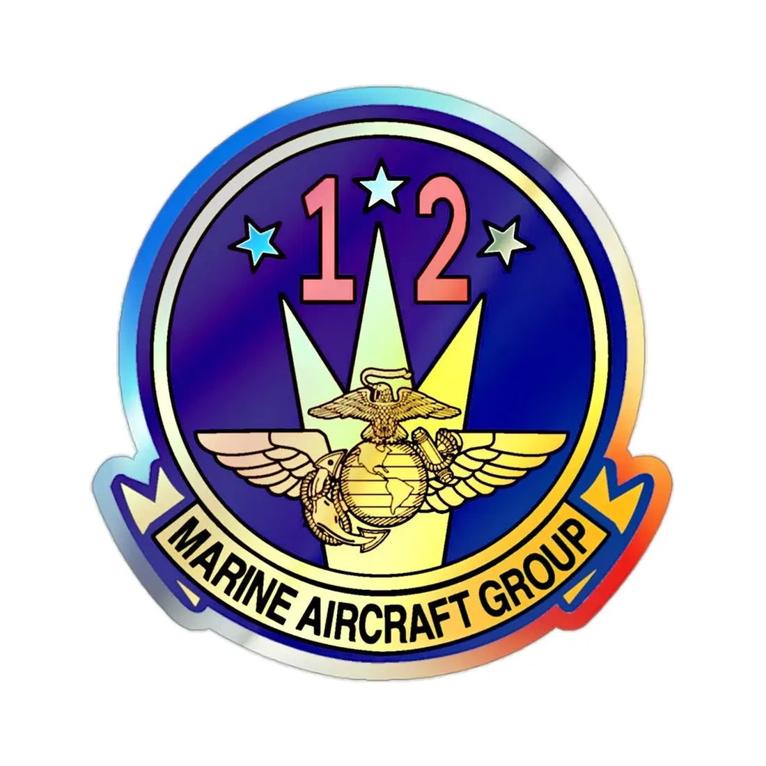 MAG 12 (USMC) Holographic STICKER Die-Cut Vinyl Decal - The Sticker Space