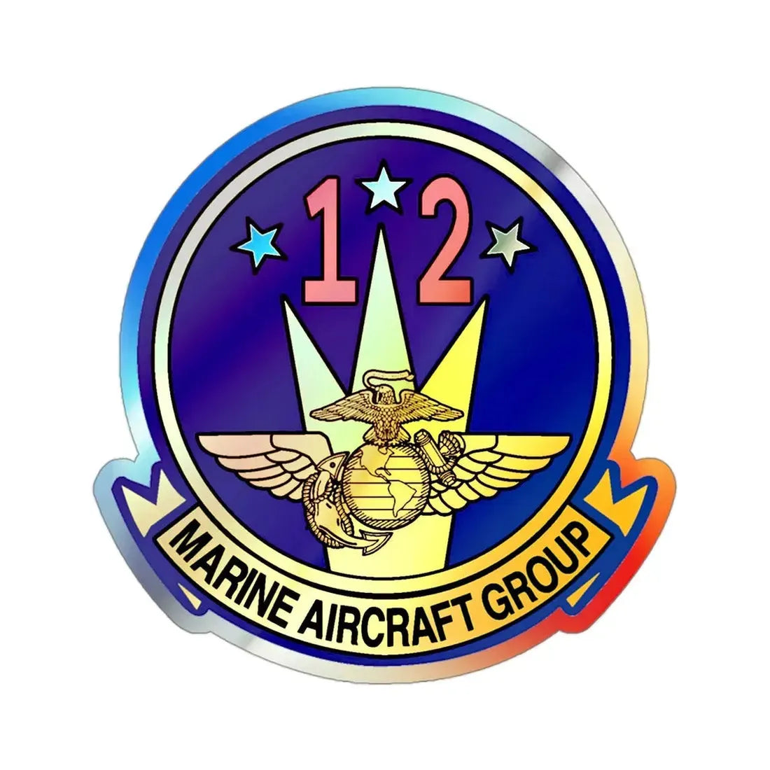 MAG 12 (USMC) Holographic STICKER Die-Cut Vinyl Decal - The Sticker Space
