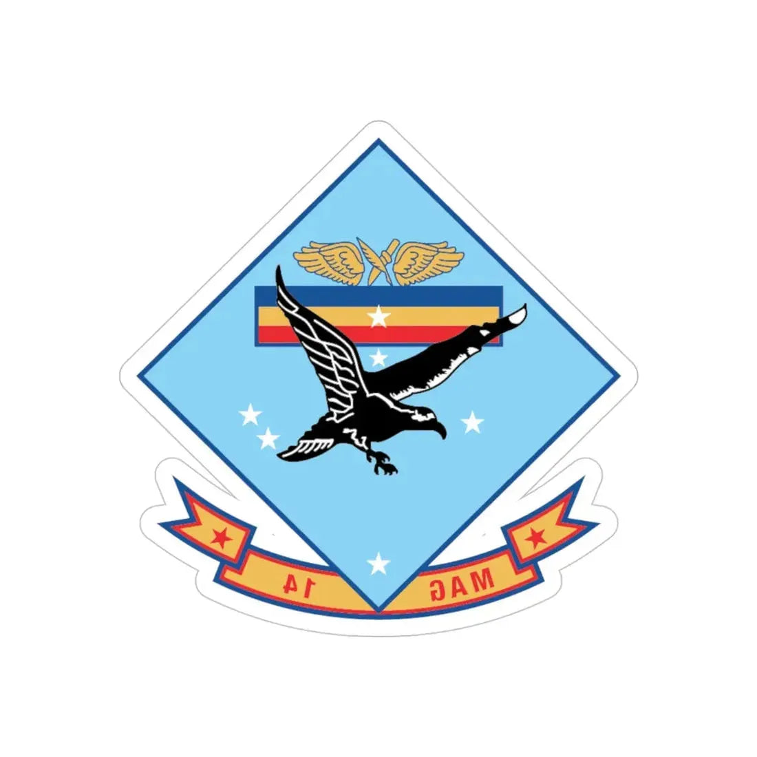 MAG 14 (USMC) REVERSE PRINT Transparent Die-Cut STICKER - The Sticker Space