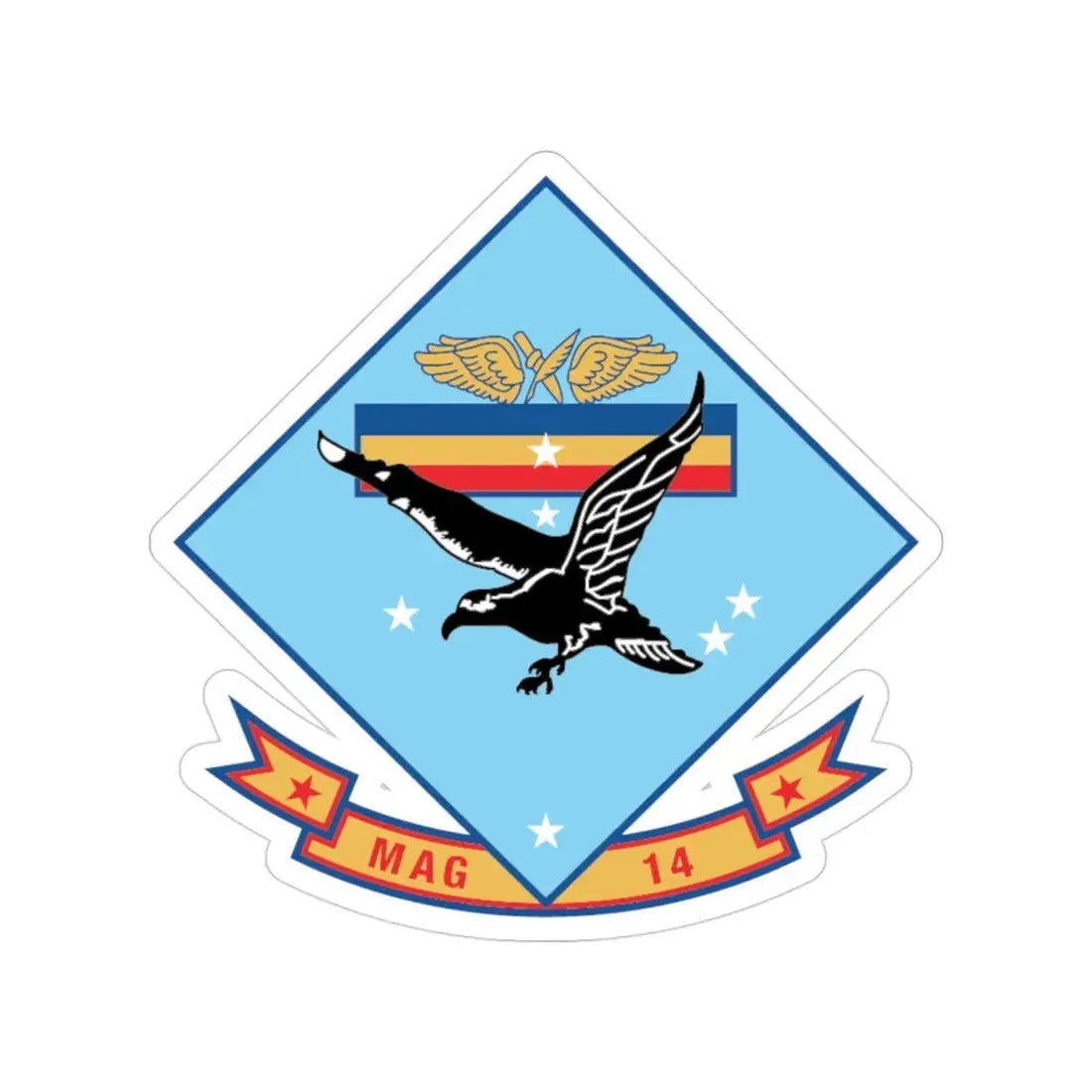 MAG 14 (USMC) Transparent STICKER Die-Cut Vinyl Decal 3 Inch - The Sticker Space