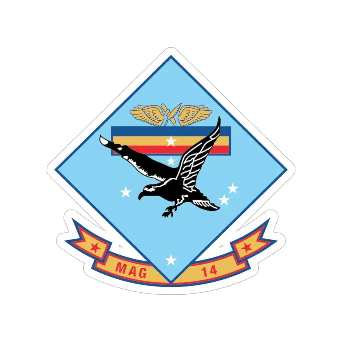 MAG 14 (USMC) Transparent STICKER Die-Cut Vinyl Decal 6 Inch - The Sticker Space