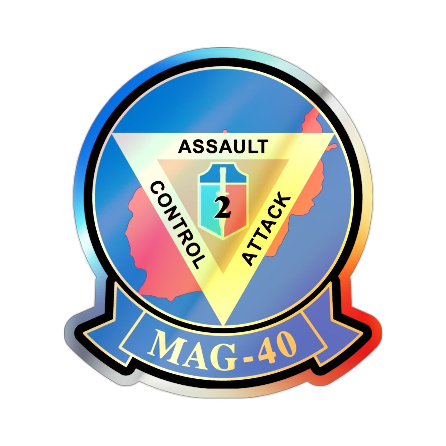 MAG 40 v2 (USMC) Holographic STICKER Die-Cut Vinyl Decal-2 Inch-The Sticker Space