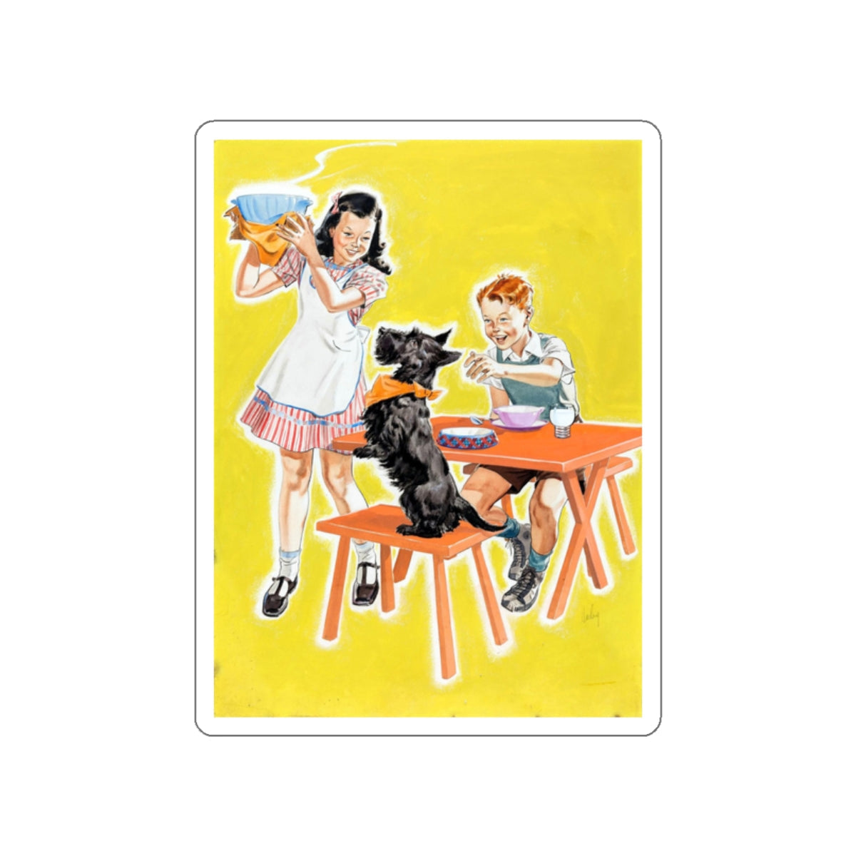 Magazine Illustration (1940s) (Magazine Illustration) STICKER Vinyl Die-Cut Decal-White-The Sticker Space