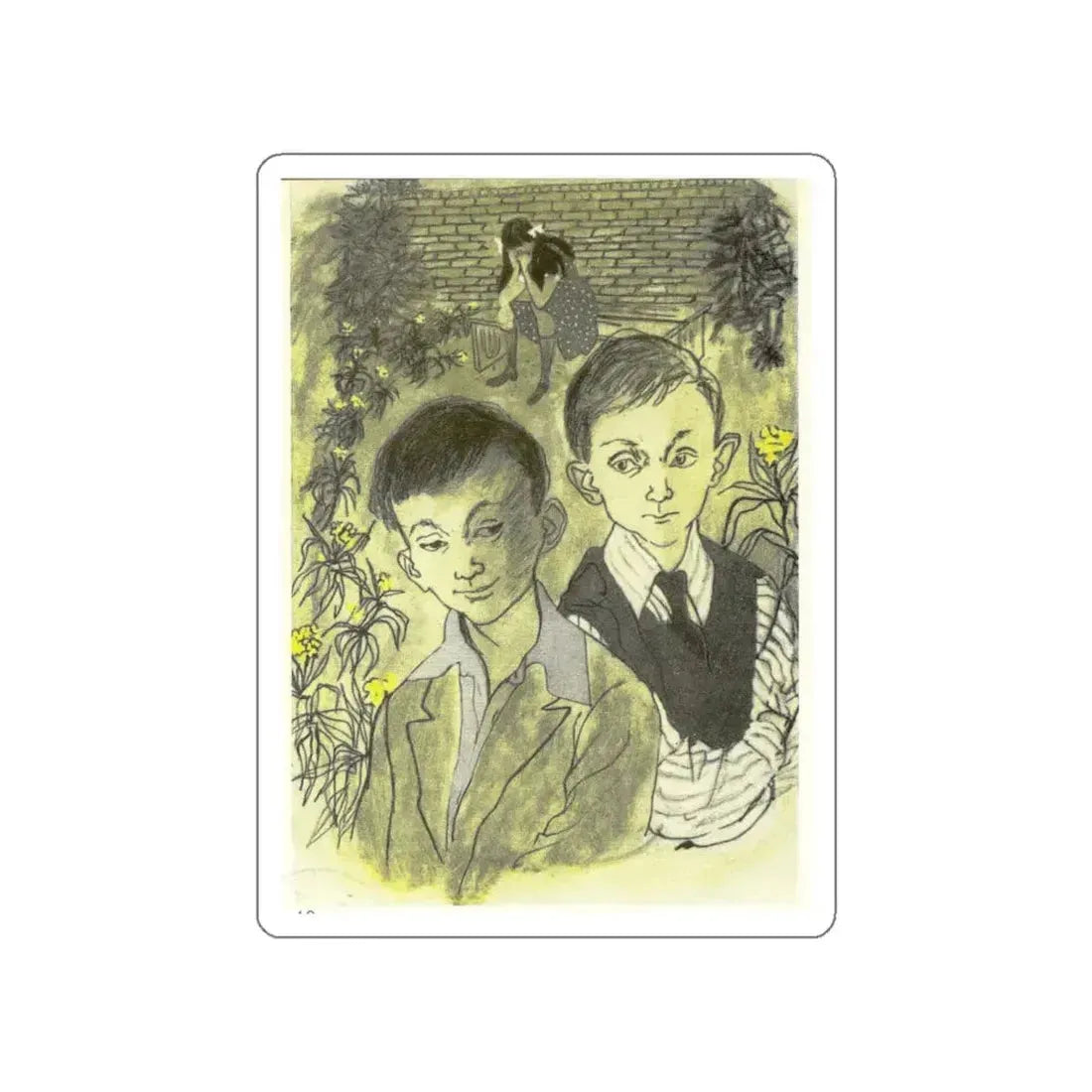 Magazine illustration, 1950 (Magazine Illustration) STICKER Vinyl Die-Cut Decal White Die-Cut 5 Inch - The Sticker Space