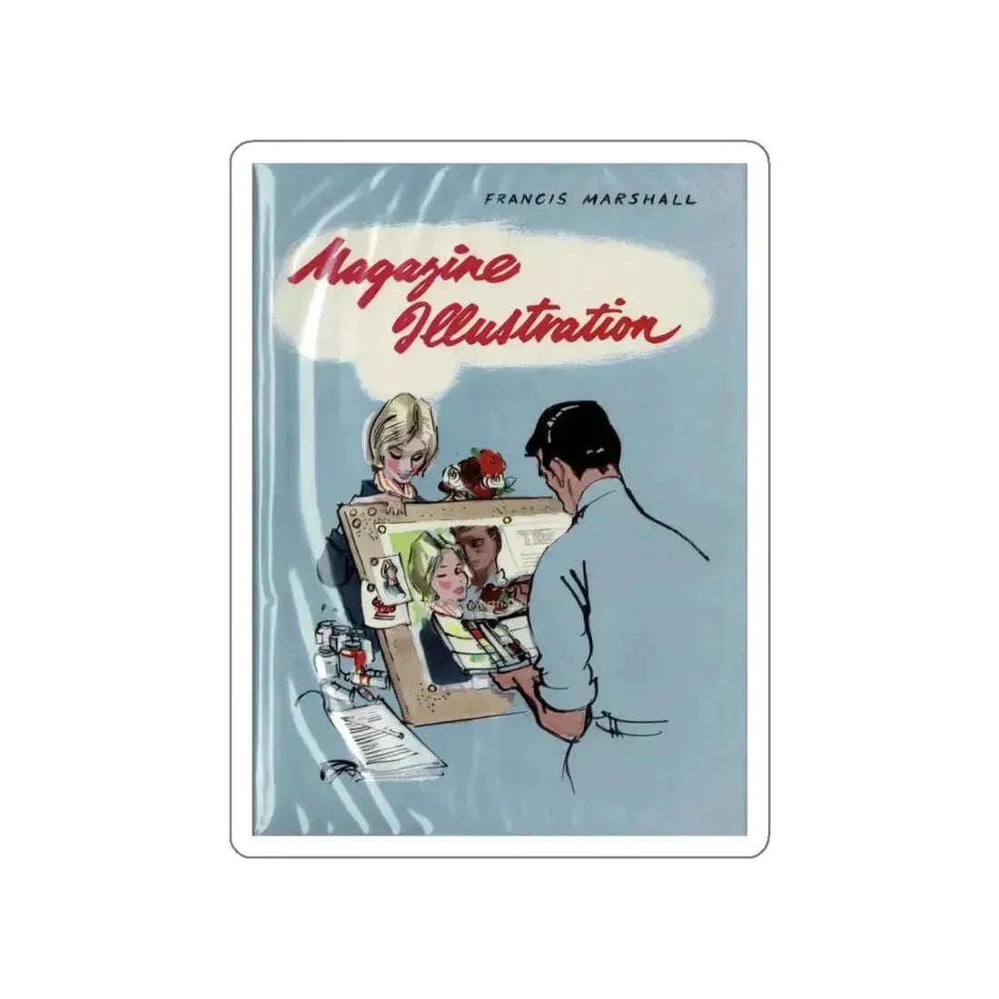 Magazine Illustration by Francis Marshall, 1959 (Magazine Illustration) STICKER Vinyl Die-Cut Decal White Die-Cut 4 Inch - The Sticker Space