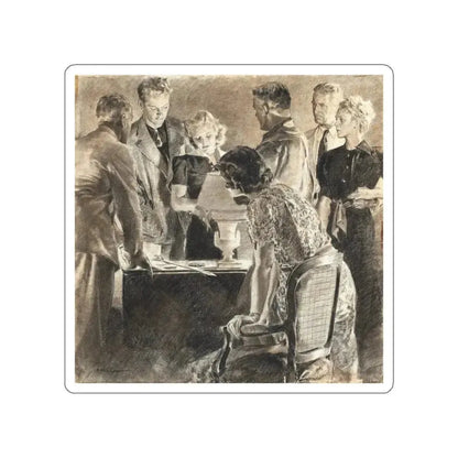 Magazine illustration, c. 1940s (Magazine Illustration) STICKER Vinyl Die-Cut Decal White Die-Cut 6 Inch - The Sticker Space