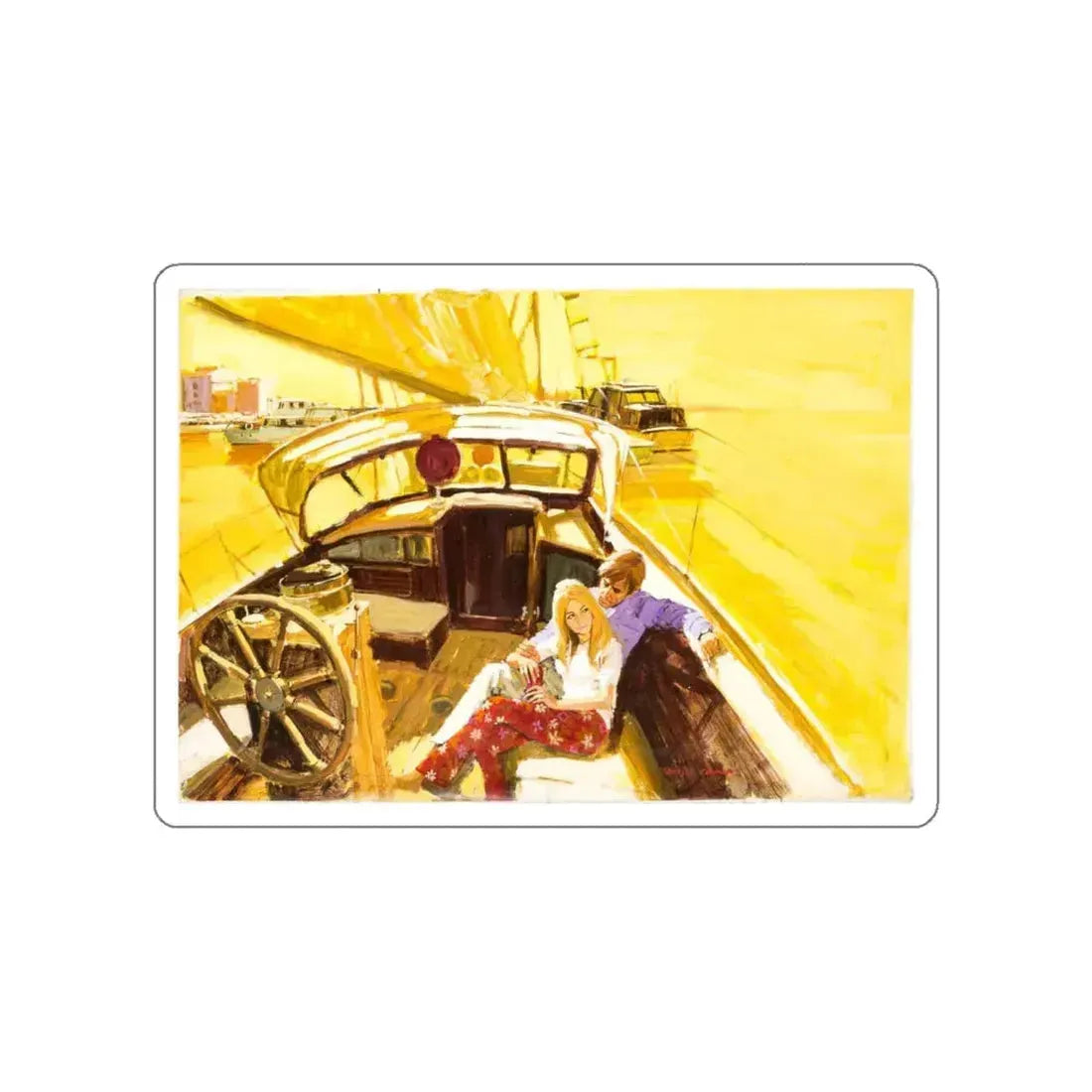 Magazine Illustration (c. 1960s) (Magazine Illustration) STICKER Vinyl Die-Cut Decal White Die-Cut 5 Inch - The Sticker Space