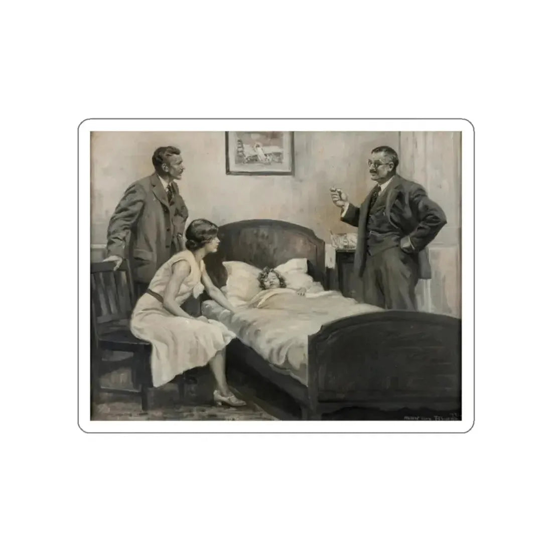 Magazine Spot Illustration Painting Original Art (1931) (Magazine Illustration) STICKER Vinyl Die-Cut Decal - The Sticker Space