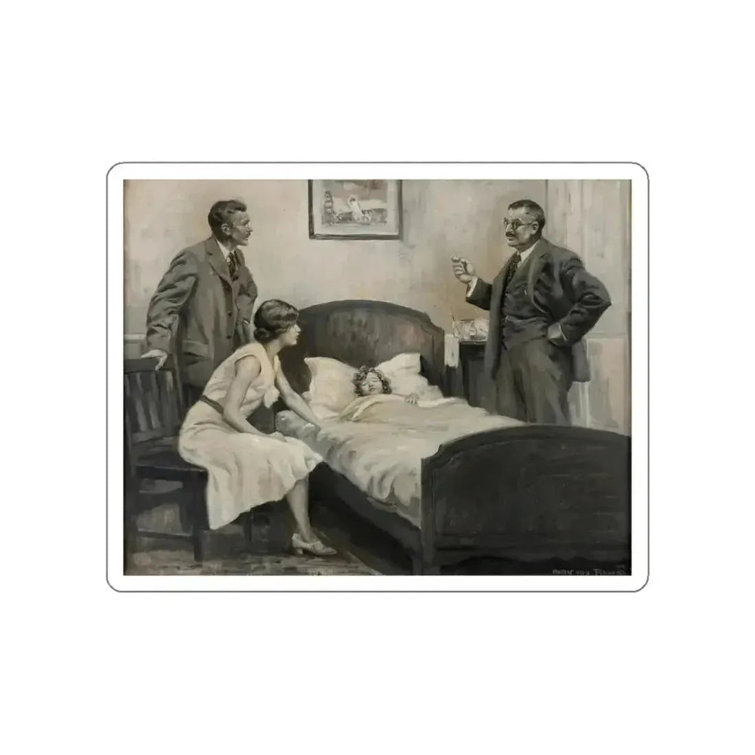 Magazine Spot Illustration Painting Original Art (1931) (Magazine Illustration) STICKER Vinyl Die-Cut Decal White Die-Cut 3 Inch - The Sticker Space