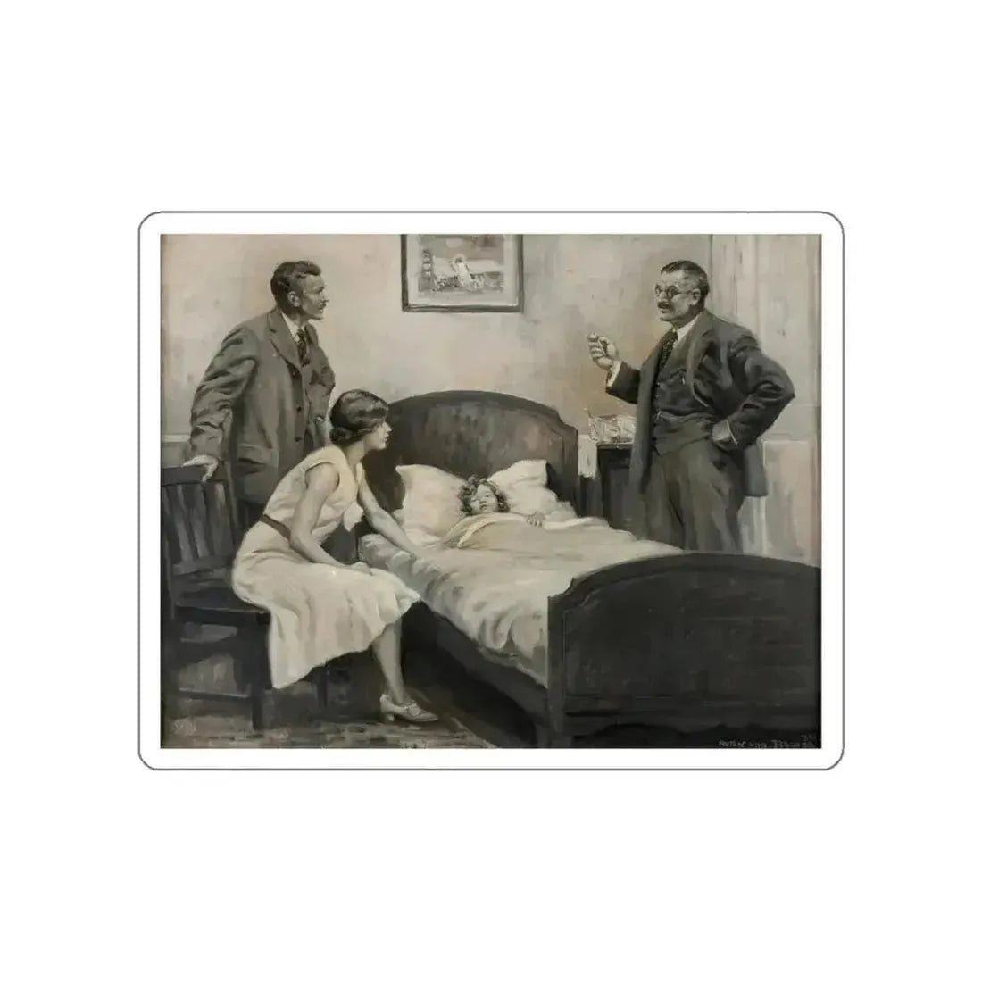 Magazine Spot Illustration Painting Original Art (1931) (Magazine Illustration) STICKER Vinyl Die-Cut Decal White Die-Cut 6 Inch - The Sticker Space