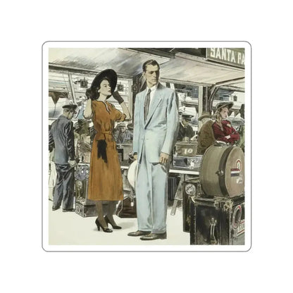 Magazine story illustration, circa 1958 (Magazine Illustration) STICKER Vinyl Die-Cut Decal White Die-Cut 2 Inch - The Sticker Space