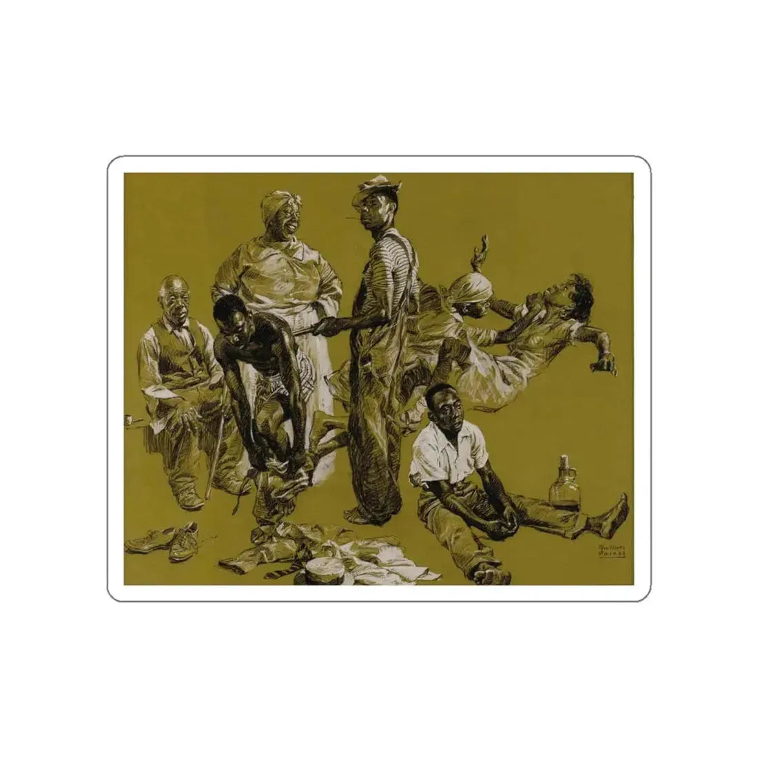 Magazine Story Illustration, Collier's magazine, c.1940 (Magazine Illustration) STICKER Vinyl Die-Cut Decal White Die-Cut 6 Inch - The Sticker Space