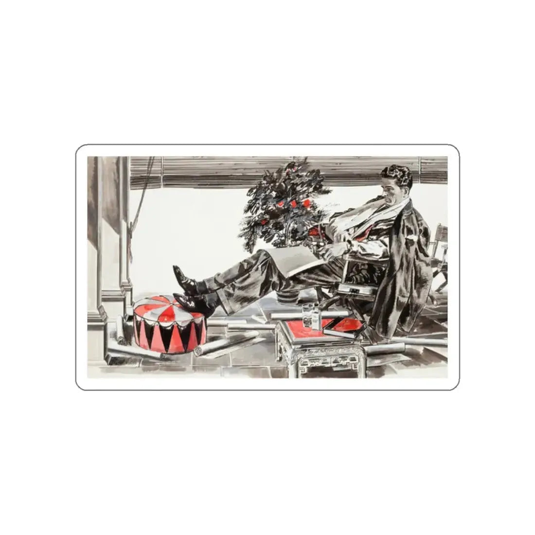 Magazine story illustration_2 (Magazine Illustration) STICKER Vinyl Die-Cut Decal - The Sticker Space