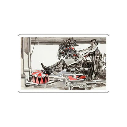 Magazine story illustration_2 (Magazine Illustration) STICKER Vinyl Die-Cut Decal White Die-Cut 4 Inch - The Sticker Space