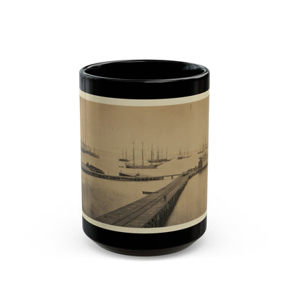 Magazine Wharf, City Point; January 1865 (U.S. Civil War) Black Coffee Mug-15oz-The Sticker Space