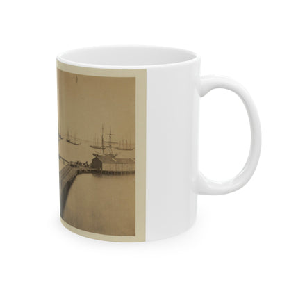 Magazine Wharf, City Point; January 1865 (U.S. Civil War) White Coffee Mug-The Sticker Space