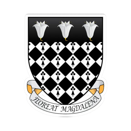 Magdalen College Oxford Coat Of Arms Motto (England) (Coat of Arms) STICKER Vinyl Kiss-Cut Decal 2 Inch White - The Sticker Space