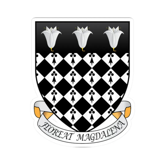 Magdalen College Oxford Coat Of Arms Motto (England) (Coat of Arms) STICKER Vinyl Kiss-Cut Decal 2 Inch White - The Sticker Space