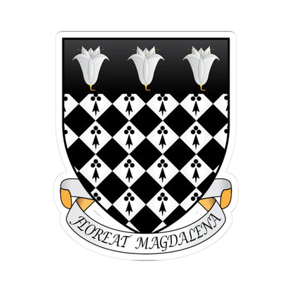 Magdalen College Oxford Coat Of Arms Motto (England) (Coat of Arms) STICKER Vinyl Kiss-Cut Decal 3 Inch White - The Sticker Space