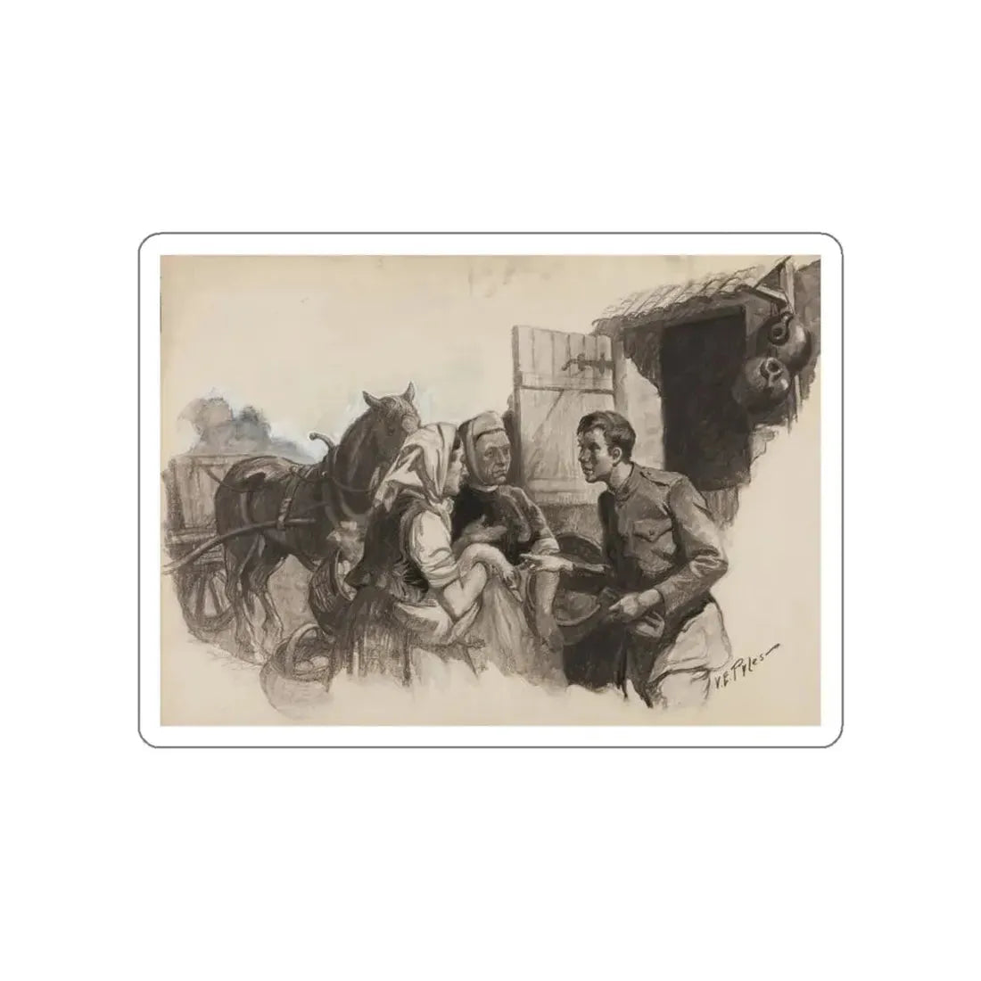 Magic Clock, Book Illustration (1920) (Magazine Illustration) STICKER Vinyl Die-Cut Decal - The Sticker Space