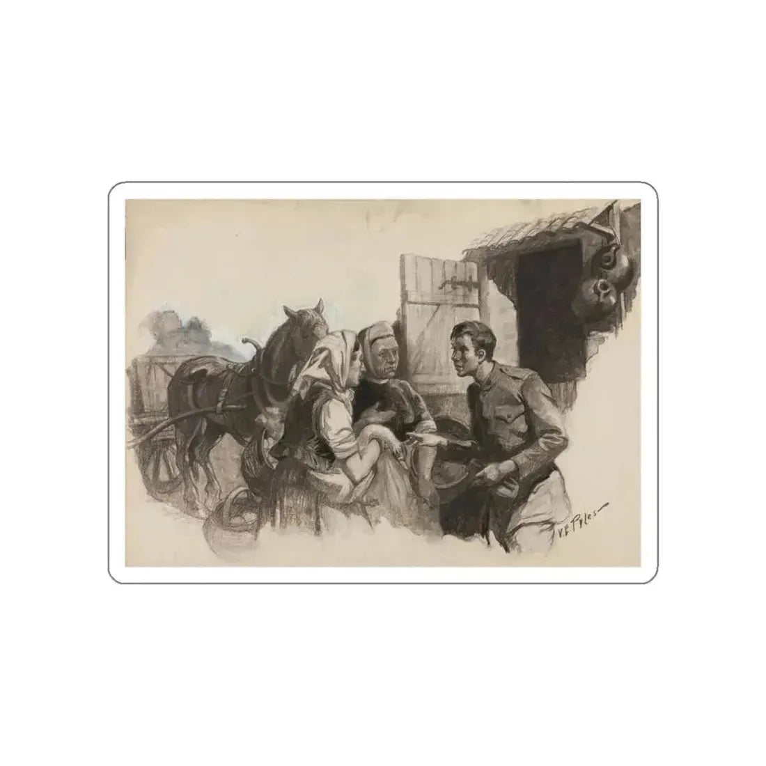 Magic Clock, Book Illustration (1920) (Magazine Illustration) STICKER Vinyl Die-Cut Decal White Die-Cut 3 Inch - The Sticker Space