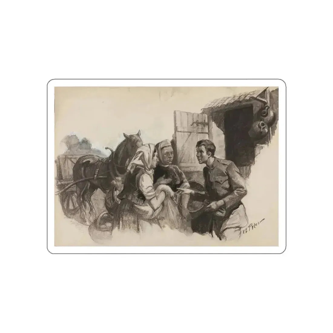 Magic Clock, Book Illustration (1920) (Magazine Illustration) STICKER Vinyl Die-Cut Decal White Die-Cut 4 Inch - The Sticker Space