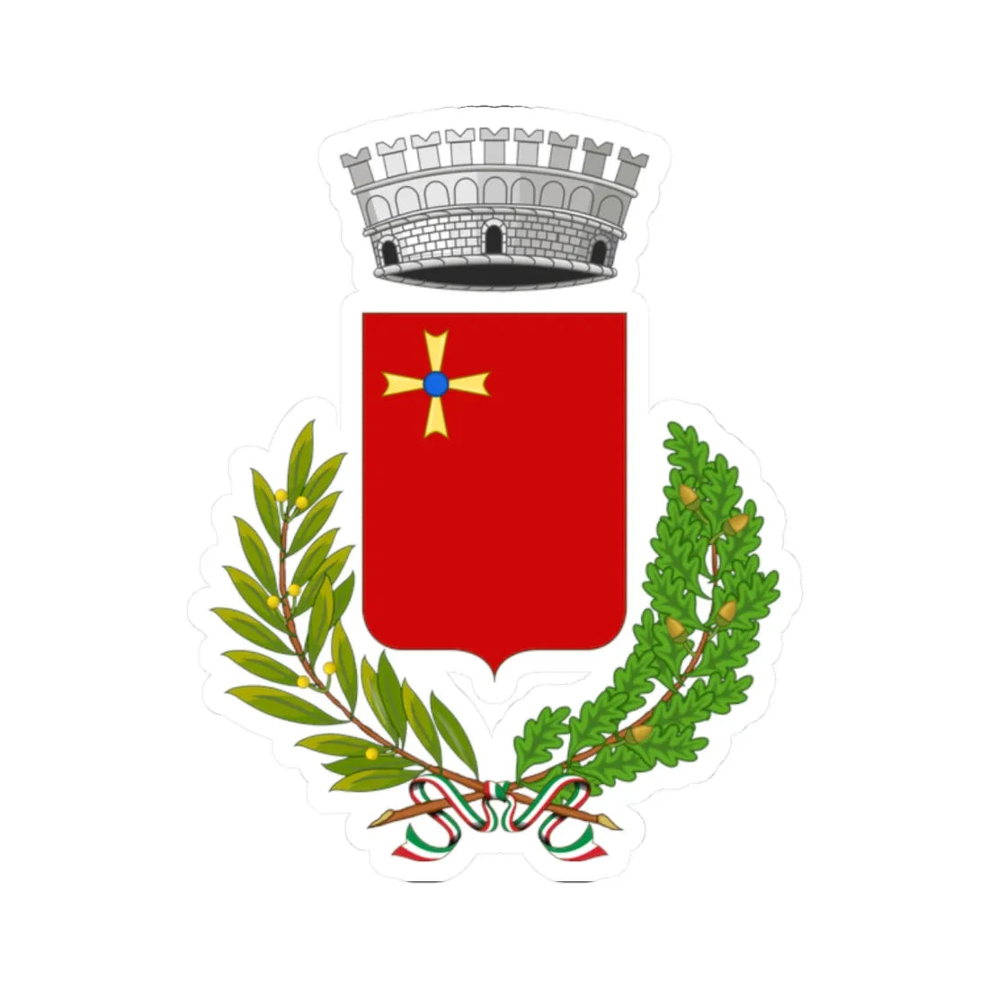 Magliano di Tenna-Stemma (Italy) (Coat of Arms) STICKER Vinyl Kiss-Cut Decal 2 Inch White - The Sticker Space