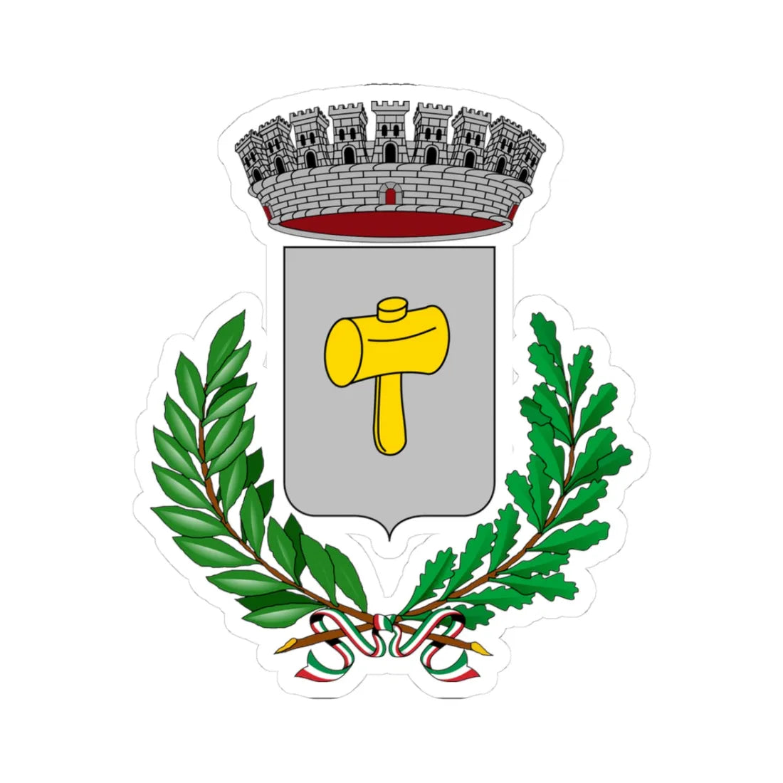 Magliano in Toscana-Stemma (Italy) (Coat of Arms) STICKER Vinyl Kiss-Cut Decal 3 Inch White - The Sticker Space