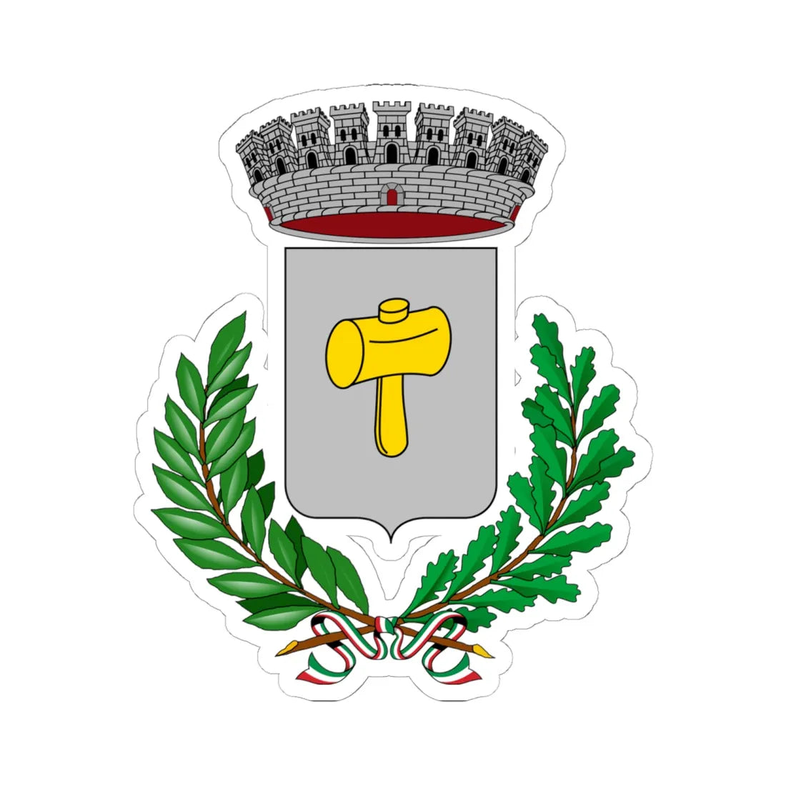 Magliano in Toscana-Stemma (Italy) (Coat of Arms) STICKER Vinyl Kiss-Cut Decal 6 Inch White - The Sticker Space