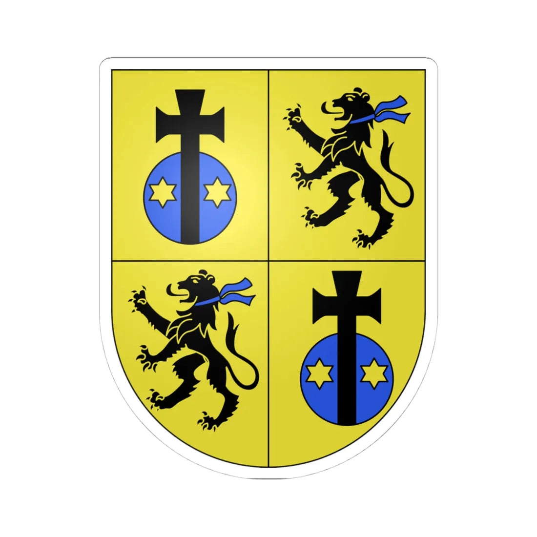 Magliaso-coat of arms (Switzerland) (Coat of Arms) STICKER Vinyl Kiss-Cut Decal 4 Inch White - The Sticker Space