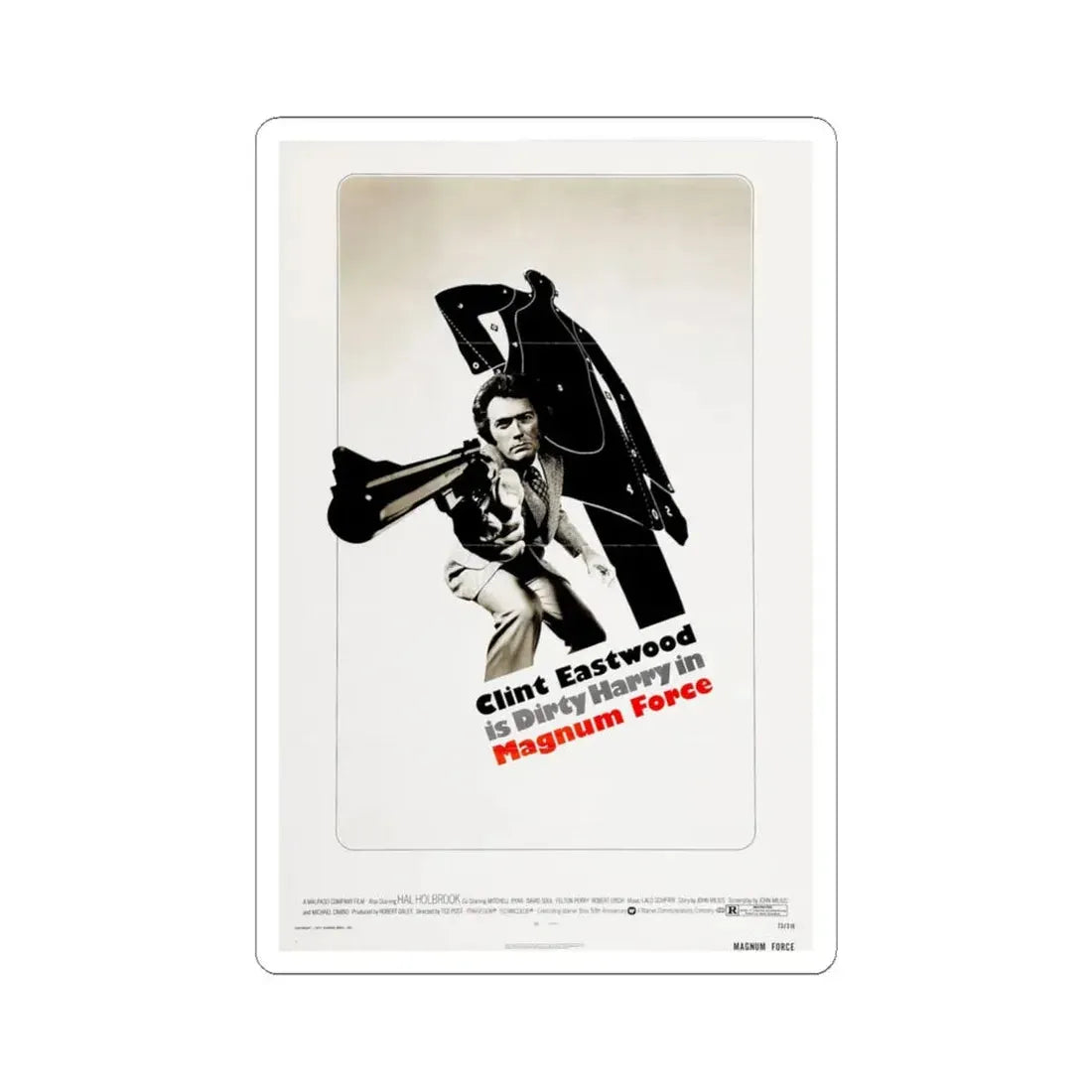 Magnum Force 1973 Movie Poster - STICKER Vinyl Kiss-Cut Decal 6 Inch White - The Sticker Space