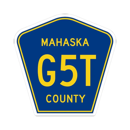 Mahaska County Route G5T IA (Iowa) (Road Sign) STICKER Vinyl Kiss-Cut Decal 3 Inch White - The Sticker Space